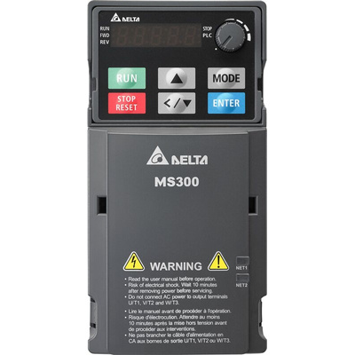 Delta Electronics Inverter Drive, 0.4 kW, 3 Phase, 460 V, 1.5 A, VFD-MS Series