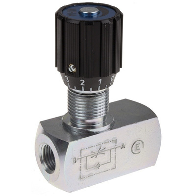 RS PRO Line Mounting Hydraulic Flow Control Valve, G 1/4, 350 bar