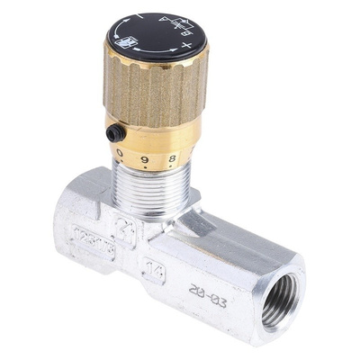 RS PRO Line Mounting Hydraulic Flow Control Valve, G 1/4, 210 bar