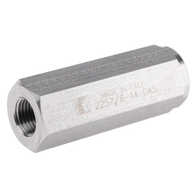 RS PRO Stainless Steel, Steel Hydraulic Check Valve, BSP 1/4, 110L/min