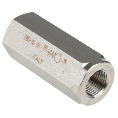 RS PRO Stainless Steel, Steel Hydraulic Check Valve, BSP 1/2, 65L/min