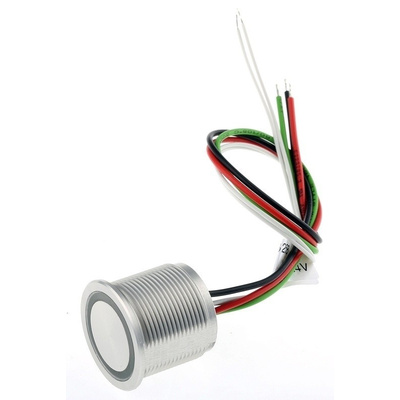 Illuminated Pre-wired Piezo Switch, , IP67, 100 mA, Single Pole Single Throw (SPST), -40 → +85°C
