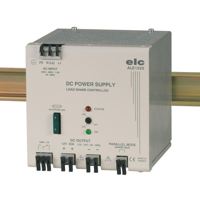ELC DIN Rail Power Supply, 190 → 440V ac ac Input, 12V dc dc Output, 25A Output, 300W