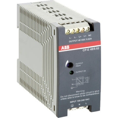 ABB CP-E Switch Mode DIN Rail Power Supply, 85 → 264V ac ac, dc Input, 48V dc dc Output, 1.25A Output, 60W
