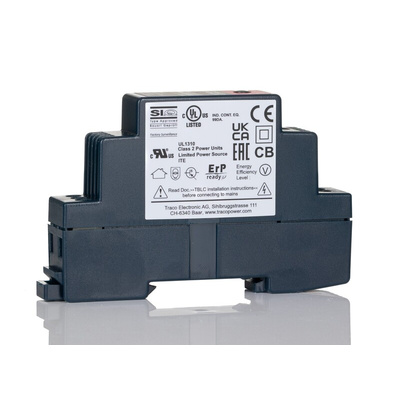 TRACOPOWER TBLC 06 DIN Rail Power Supply, 85 → 264V ac ac Input, 12V dc dc Output, 500mA Output, 6W