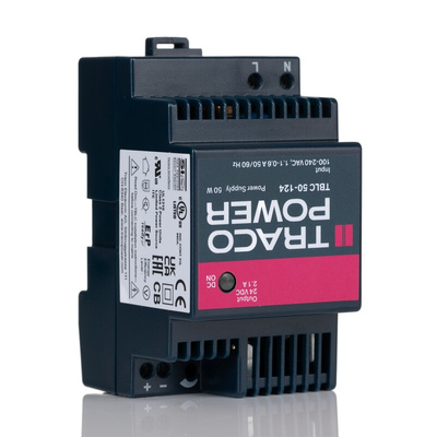 TRACOPOWER TBLC 50 DIN Rail Power Supply, 85 → 264V ac ac Input, 24V dc dc Output, 2.1A Output, 50W