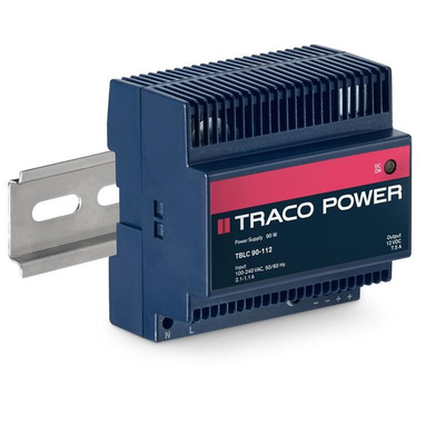 TRACOPOWER TBLC DIN Rail Power Supply, 85 → 264V ac ac Input, 12V dc dc Output, 7.5A Output, 90W