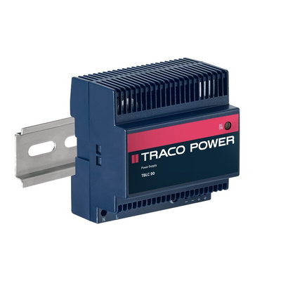 TRACOPOWER TBLC 90 DIN Rail Power Supply, 85 → 264V ac ac Input, 24V dc dc Output, 3.75A Output, 90W