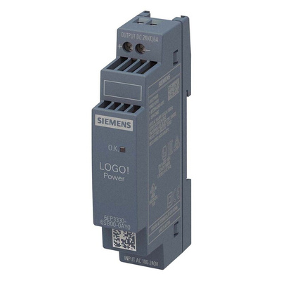 Siemens LOGO!POWER Switch Mode DIN Rail Power Supply, 100 → 240V ac, 24V dc dc Output, 600mA Output, 14W