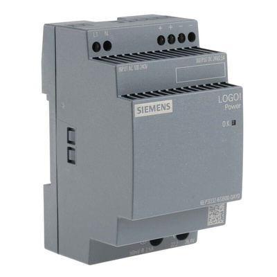 Siemens LOGO!POWER Switch Mode DIN Rail Power Supply, 100 → 240V ac ac Input, 24V dc dc Output, 2.5A Output, 60W