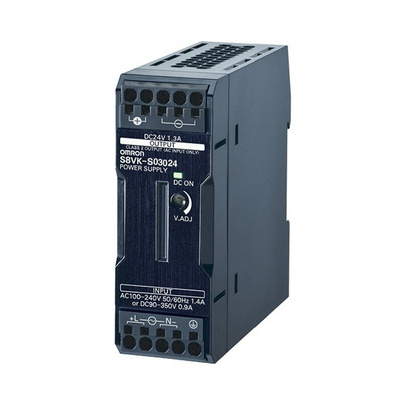 Omron S8VK-S Switch Mode DIN Rail Power Supply, 230V ac, 24V dc dc Output, 1.3A Output, 30W
