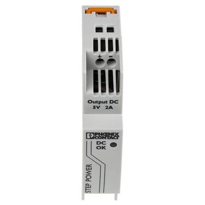 Phoenix Contact STEP-PS/ 1AC/ 5DC/2 Switch Mode DIN Rail Power Supply, 85 → 264V ac ac, dc Input, 5V dc dc