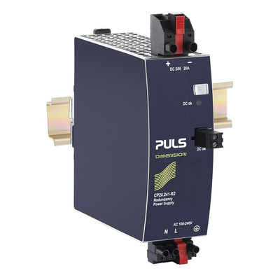 PULS CP Redundancy Module DIN Rail Power Supply, 100 → 240V ac ac, dc Input, 24V dc dc Output, 20A Output, 480W