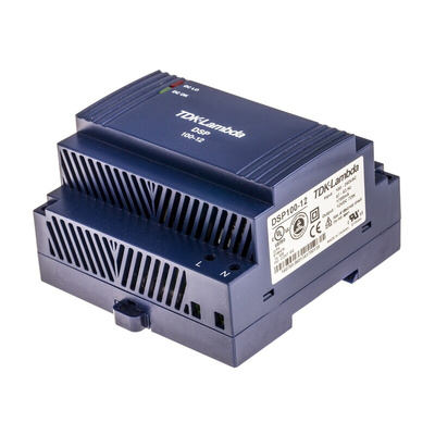 TDK-Lambda DSP Switch Mode DIN Rail Power Supply, 90 → 264V ac ac, dc Input, 12V dc dc Output, 6A Output, 100W