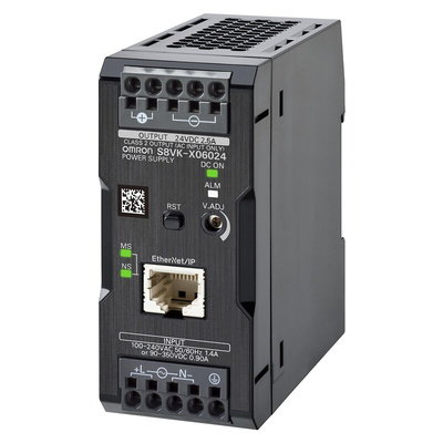 Omron S8VK-X Switch Mode DIN Rail Power Supply, 230V ac ac, dc Input, 24V dc dc Output, 2.5A Output, 60W