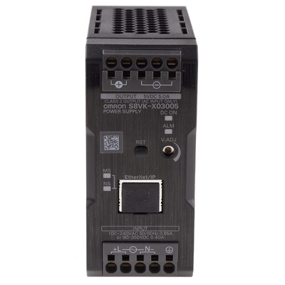 Omron S8VK-X Switch Mode DIN Rail Power Supply, 230V ac ac, dc Input, 5V dc dc Output, 5A Output, 30W