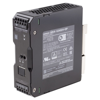 Omron S8VK-X Switch Mode DIN Rail Power Supply, 230V ac ac, dc Input, 24V dc dc Output, 10A Output, 240W