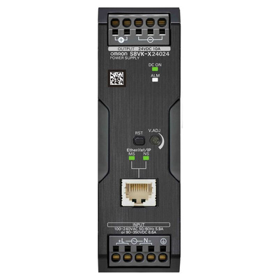 Omron S8VK-X Switch Mode DIN Rail Power Supply, 230V ac ac, dc Input, 24V dc dc Output, 10A Output, 240W
