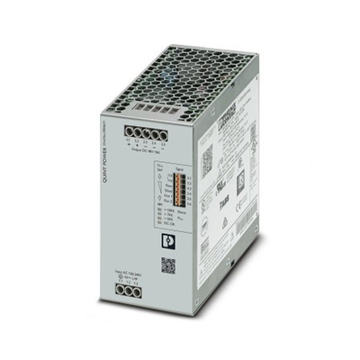 Phoenix Contact QUINT4-PS/1AC/48DC/10 Switch Mode DIN Rail Power Supply, 230V ac ac, dc Input, 48V dc dc Output, 10A