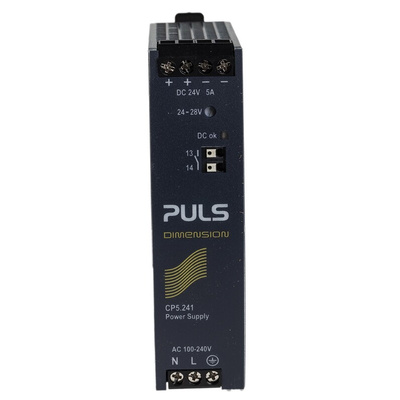 PULS CP DIN Rail Power Supply, 100 → 240V ac ac, dc Input, 24V dc dc Output, 5A Output, 120W