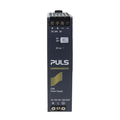 PULS C-Line DIN Rail Power Supply, 100 → 120V ac ac Input, 24V dc dc Output, 5A Output, 120W