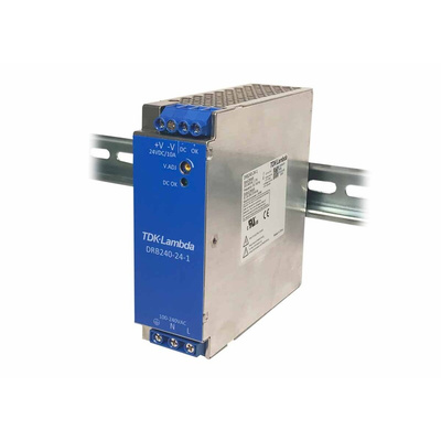TDK-Lambda DRB120-480 Switch Mode DIN Rail Power Supply, 85 → 264V ac ac Input, 24V dc dc Output, 10A Output,