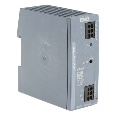 Siemens SITOP PSU6200 Switch Mode DIN Rail Power Supply, 85 → 264V ac ac, dc Input, 24V dc dc Output, 2.5A