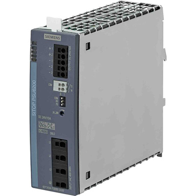 Siemens SITOP PSU6200 DIN Rail Power Supply, 400 → 500 Vac ac, dc Input, 24V dc dc Output, 10A Output