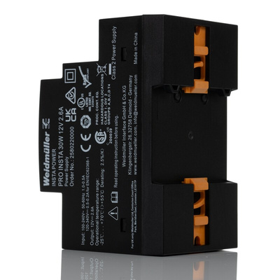 Weidmüller PRO INSTA Switching DIN Rail Power Supply, 85 → 264V ac ac, dc Input, 12V dc dc Output, 2.6A Output