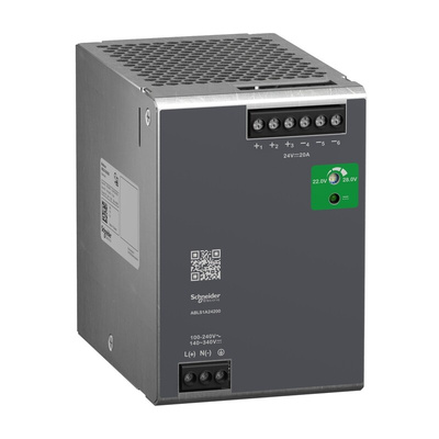 Schneider Electric ABLS1A DIN Rail Power Supply, 100-240 V, 140-340 V ac, dc Input, 24V dc Output, 20A Output, 480W