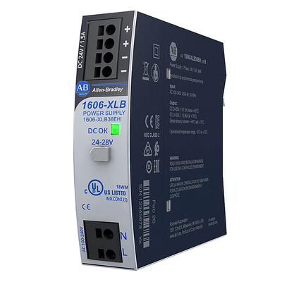 Rockwell Automation 1606 DIN Rail Power Supply, 100 → 240 V ac, 110 → 300 V dc ac, dc Input, 24V dc