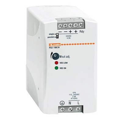 Lovato PSL DIN Rail Power Supply, 240V ac ac Input, 24V dc Output, 4.2A Output