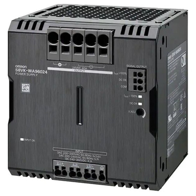 Omron S8VK-WA DIN Rail Power Supply, 200V ac Input, 24V dc Output, 40A Output