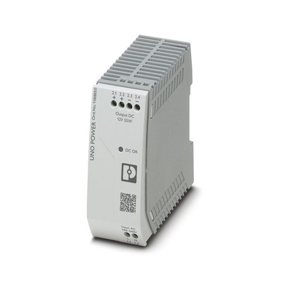 Phoenix Contact UNO POWER Switch Mode PSU, 85 → 264V ac ac Input, 12V dc dc Output, 4.6A Output, 55W