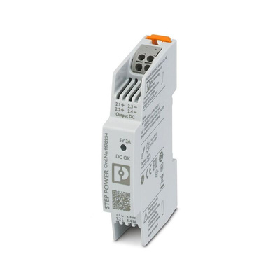 Phoenix Contact STEP POWER Switch Mode PSU, 100 → 240V ac ac, dc Input, 5V dc dc Output, 3A Output