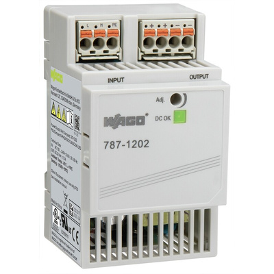 Wago 787 Switch Mode DIN Rail Power Supply, 85 → 264 V ac, 125 → 375 V dc ac, dc Input, 24V dc dc Output,