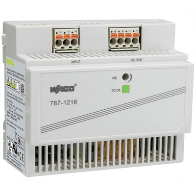 Wago 787 DIN Rail Power Supply, 85 → 264 V ac, 125 → 375 V dc, 24V dc, 4.2A Output, 100W