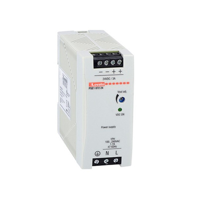 Lovato PSE1 DIN Rail Power Supply, 100 → 240V ac ac Input, 24V dc dc Output, 3A Output, 72W