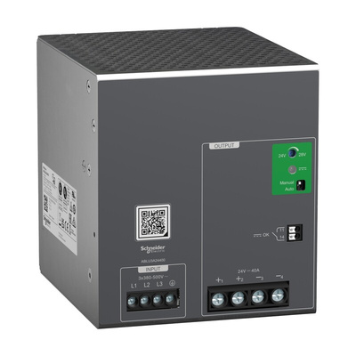 Schneider Electric Modicon Power Supply Power Supply, 500V ac ac Input, 24V dc dc Output, 40A Output, 960W