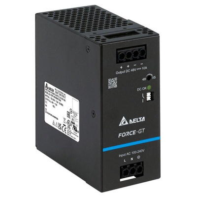 Delta Electronics DRF-240W DIN Rail Power Supply, 90-264V ac Input, 48V dc Output, 5A Output, 240W