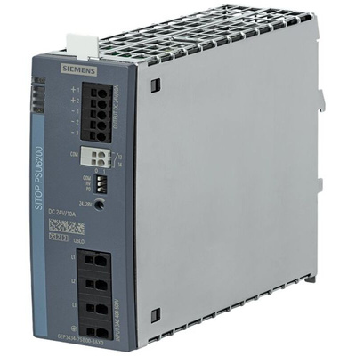 Siemens 6EP3434 DIN Rail Power Supply, 400 → 500V ac ac Input, 24V dc dc Output, 10A Output