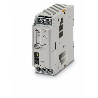 Omron S8TS Switch Mode DIN Rail Power Supply, 85 → 264V ac ac Input, 5V dc dc Output, 5A Output, 25W