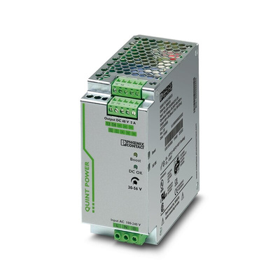 Phoenix Contact QUINT-PS/1AC/48DC/5 Switch Mode DIN Rail Power Supply, 85 → 264V ac ac Input, 48V dc dc Output,