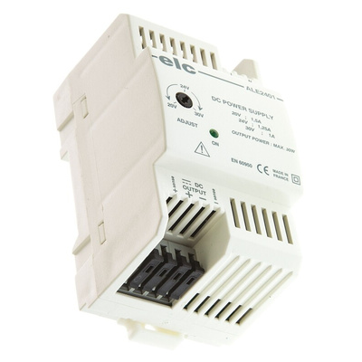 ELC Switch Mode DIN Rail Power Supply, 190 → 264V ac ac Input, 24V dc dc Output, 1.25A Output, 30W