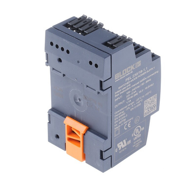 Block PEL 230 Switch Mode DIN Rail Power Supply, 85 → 264V ac ac, dc Input, 18V dc dc Output, 1.1A Output, 19W