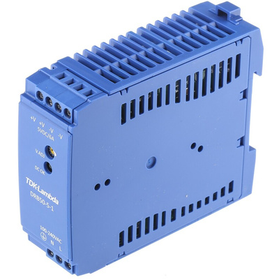 TDK-Lambda DRB Switch Mode DIN Rail Power Supply, 85 → 264V ac ac Input, 5V dc dc Output, 6A Output, 50W
