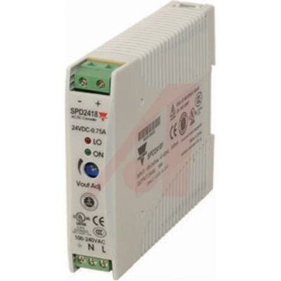 Carlo Gavazzi Switch Mode DIN Rail Power Supply, 90 → 264V ac ac, dc Input, 12V dc dc Output, 1.5A Output, 18W