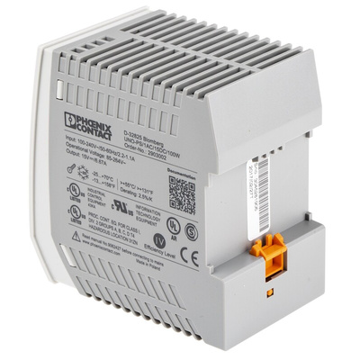 Phoenix Contact UNO-PS/1AC/15DC/100W Switch Mode DIN Rail Power Supply, 85 → 264V ac ac Input, 15V dc dc Output,
