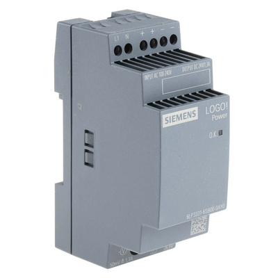 Siemens LOGO!POWER Switch Mode DIN Rail Power Supply, 100 → 240V ac ac Input, 24V dc dc Output, 1.3A Output, 31W