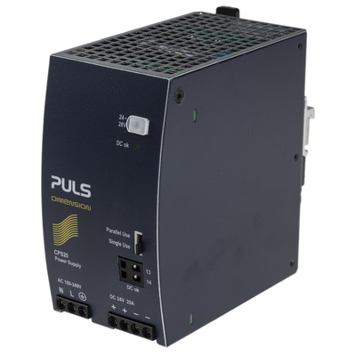 PULS C DIN Rail Power Supply, 100 → 240V ac ac Input, 24V dc dc Output, 20A Output, 480W